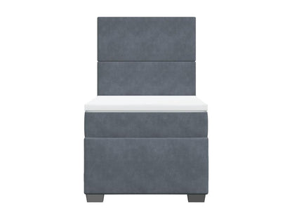 Lit en velours, 90 x 190 cm, gris