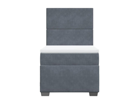 Lit en velours, 90 x 190 cm, gris
