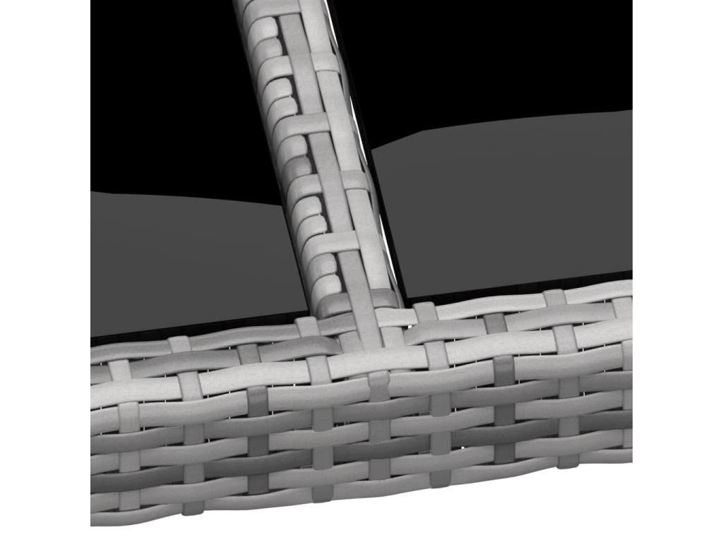 Ensemble de mobilier de jardin 11 pièces en résine tressée grise