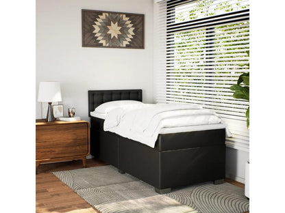 Lit en cuir, 90 x 200 cm, noir