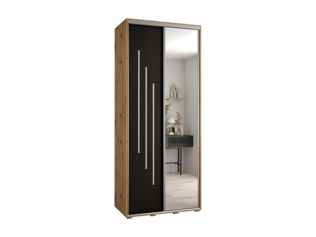Armoire coulissante à 2 portes, 120 x 60 x 235,2 cm, noire