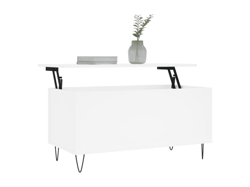 Table basse en bois composite, 90 x 44,5 x 45 cm, blanche