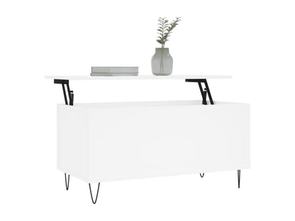 Table basse en bois composite, 90 x 44,5 x 45 cm, blanche