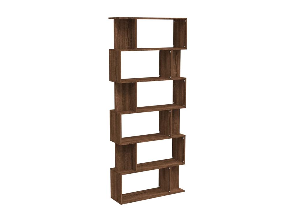 Bibliothèque en bois imitation chêne, 80 x 24 x 192 cm, marron