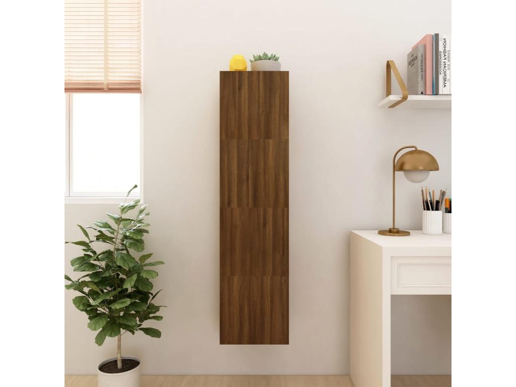 Ensemble de 4 meubles de maison en bois imitation chêne, 30,5 x 30 x 30 cm, marron