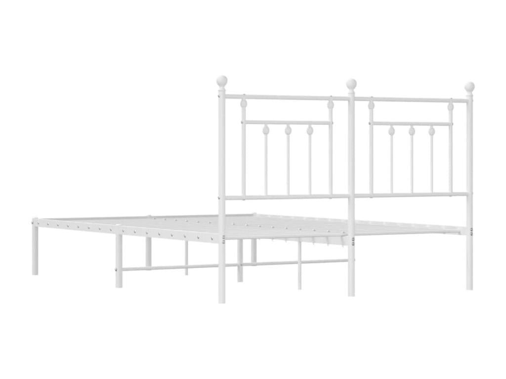Cadre de lit en métal, 140 x 190 cm, blanc